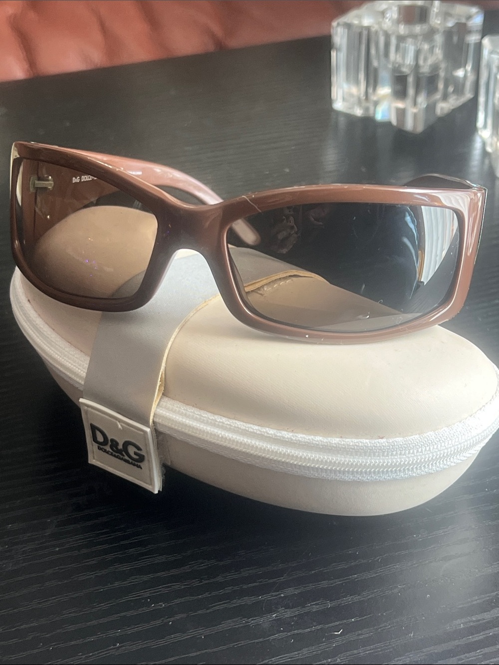 Dolce & Gabbana Brown Women's Rectangular Sunglasses with Tinted Lenses